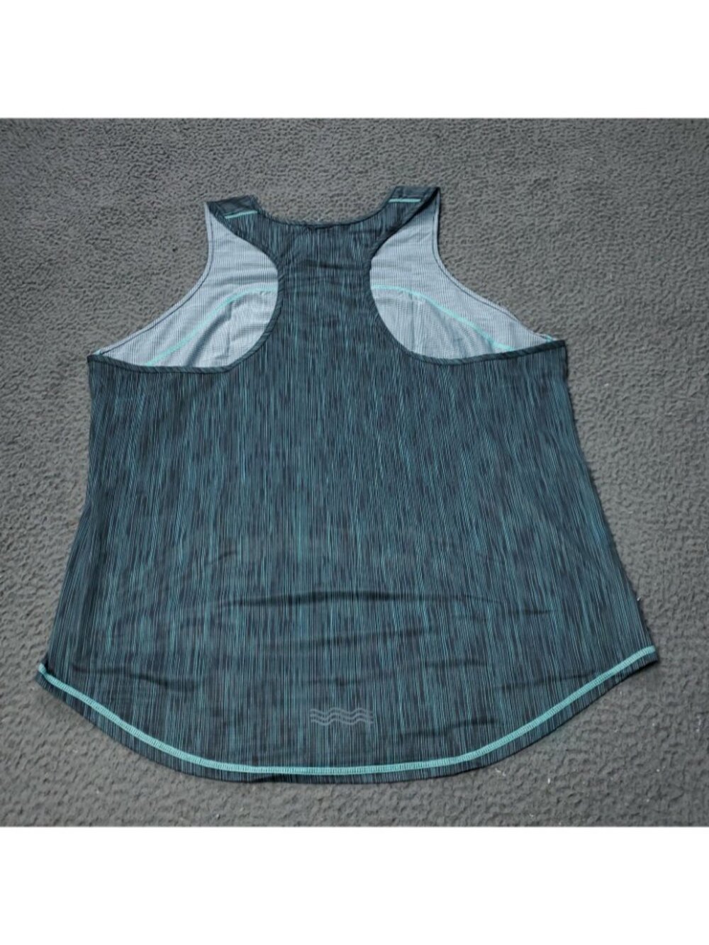 Janji Helio Tech Tank Top Sea Striped Blue Green Womens XL - Picture 2 of 8